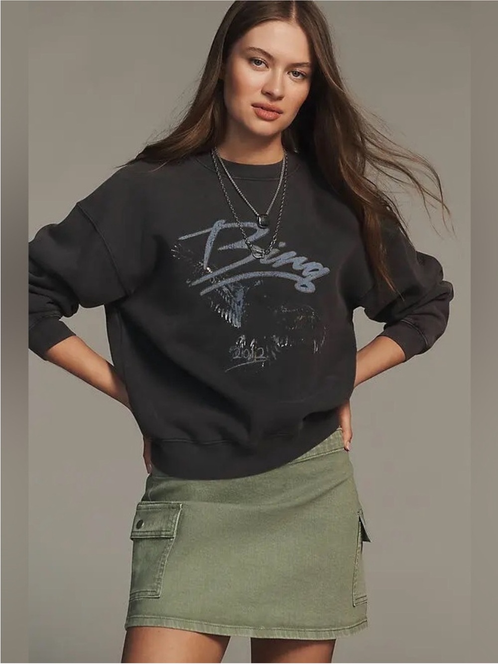 NWT ANINE BING
Graphic Print Sweatshirt - Black